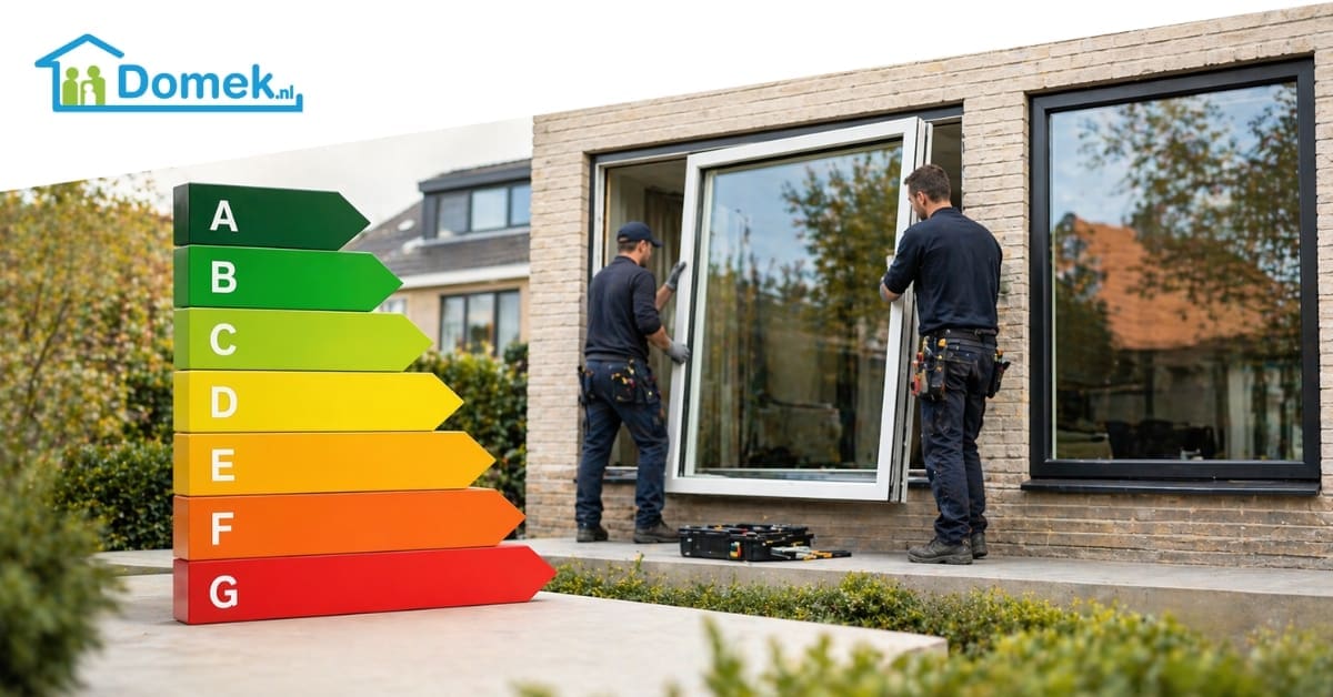 Modern energy-efficient windows in a typical Dutch home during renovation in the Netherlands